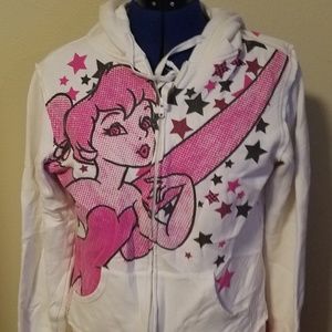 White tinkerbell zip hoodie